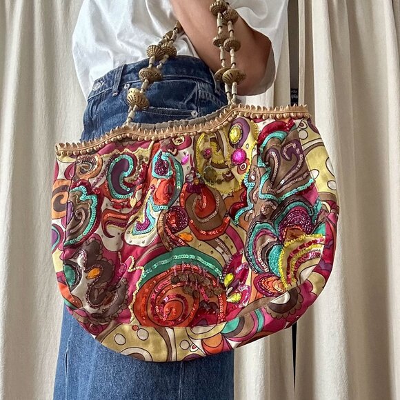 Accessorize boho beaded tote bag - Picture 3 of 9